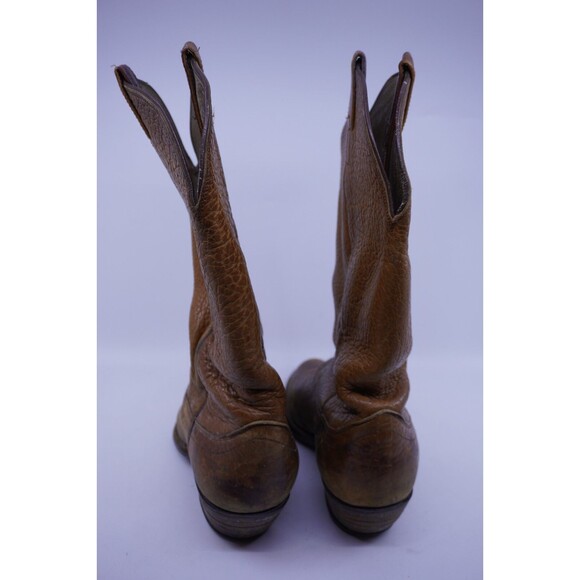 Vintage Olathe Boots Men Size 9.5 E Wide Tall Riding Brown Leather Western USA - Picture 4 of 10